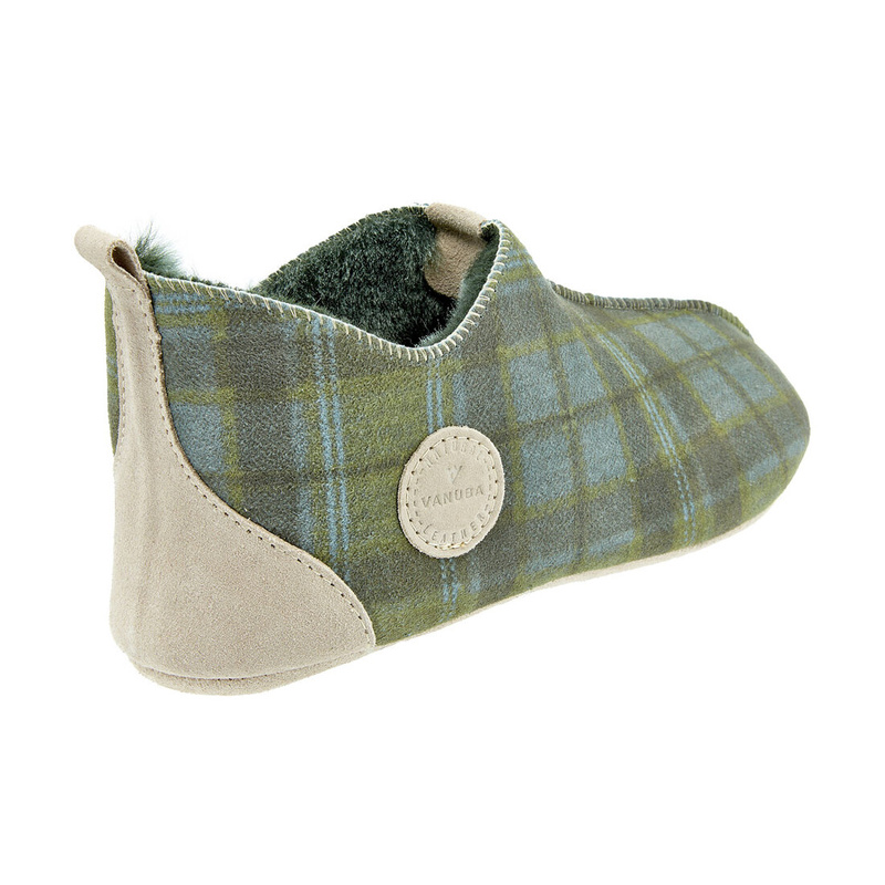 Kapcie damskie OXFORD Tartan zielone