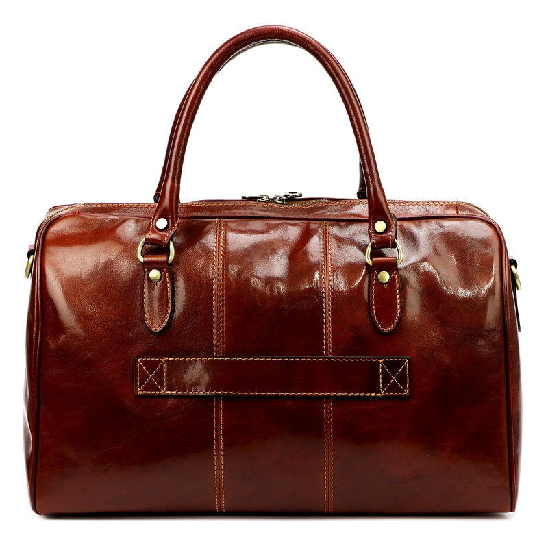 Gregorio podróżna torba skóra naturalna torba weekendowa duża z paskiem