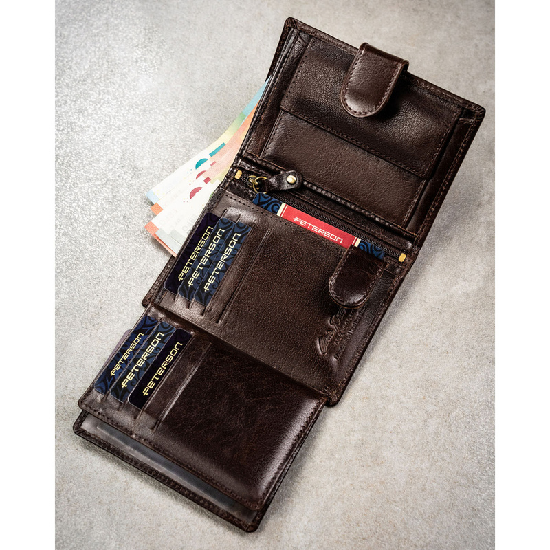 Skórzany męski portfel Peterson PTN N4L-BUF