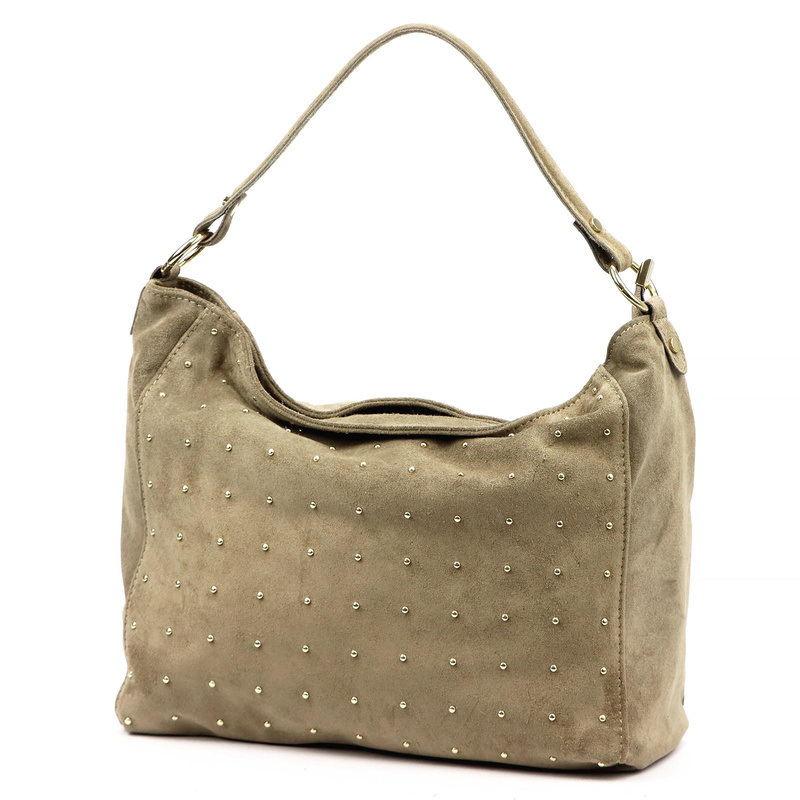 Vera Pelle damska torebka na ramię skóra naturalna zamsz listonoszka