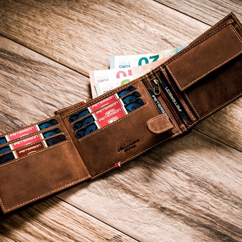 Skórzany męski portfel Peterson PTN 304P-01 HUNTER