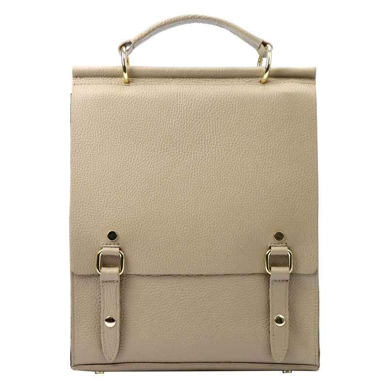 Luka plecak miejski damski skóra naturalna styl vintage z kieszeniami