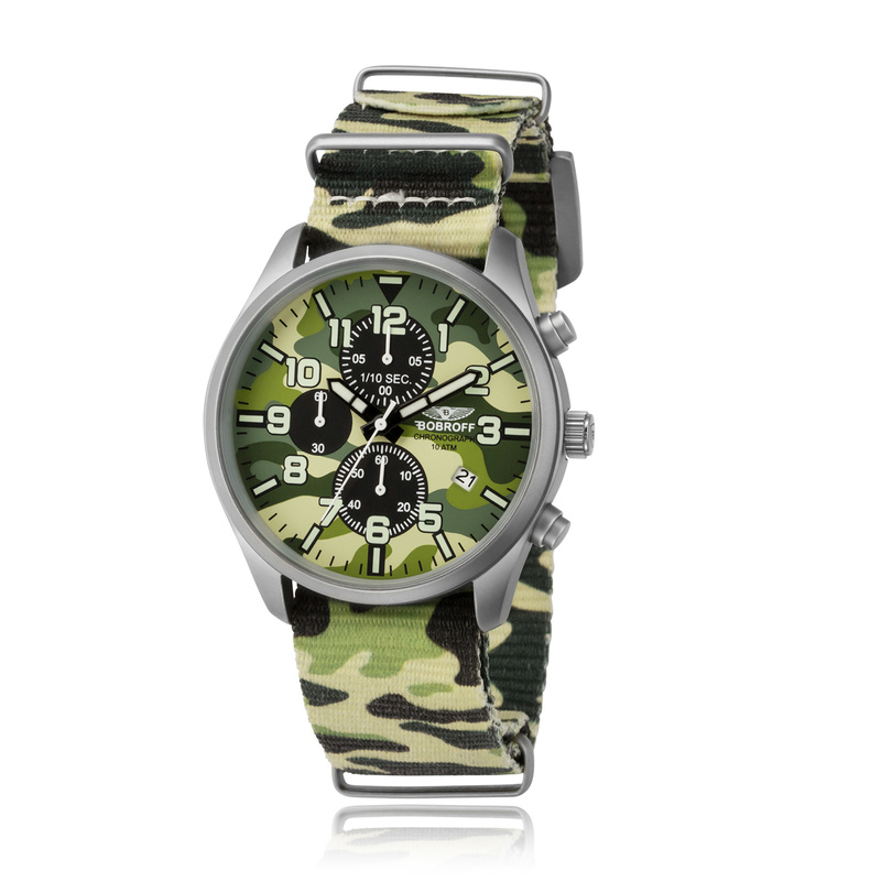 Zegarek BOBROFF BF0020. Kwarcowy, Kolor CAMOUFLAGE. Mężczyzna.