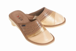 Wójciak Podhale damskie kapcie domowe skórzane klin o wysokości 2,5 cm