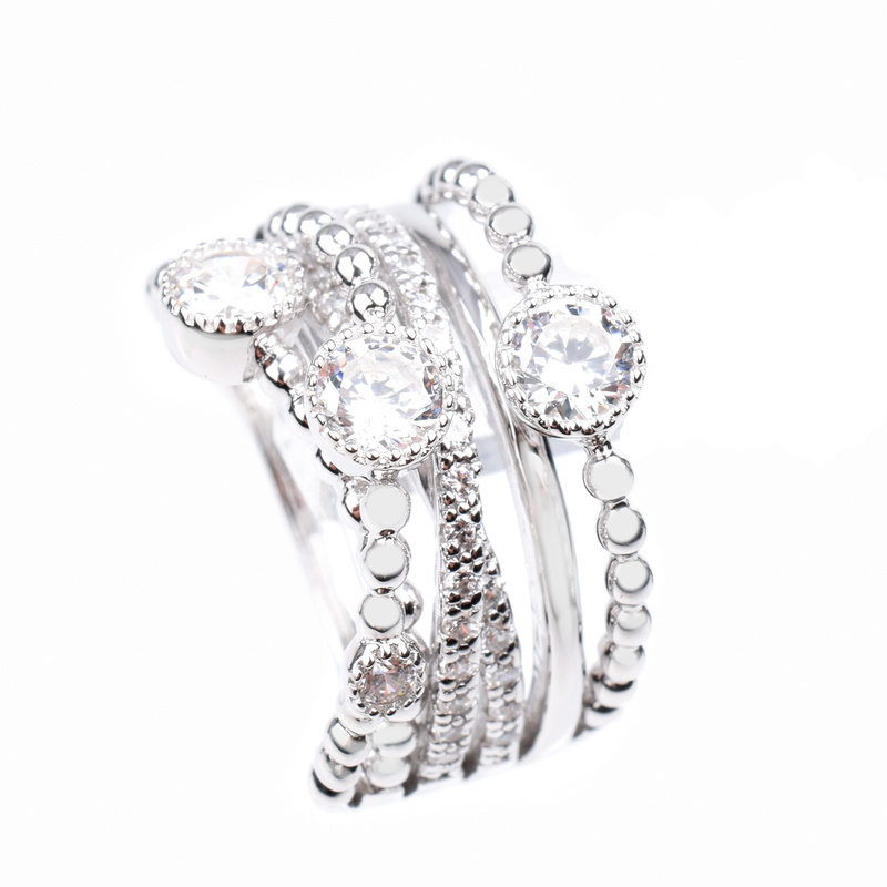 Biżuteria DIAMONFIRE 6117801082165. Pierścionek, Kolor szary. Kobieta.