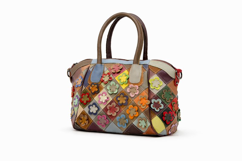 Magic Bags shopperbag kuferek damski skóra naturalna kolorowa mozaika