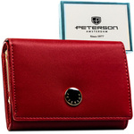 Czerwony portfel damski zamykany na zatrzask - Peterson