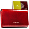 Lakierowany, czerwony portfel damski zamykany na zatrzask - Peterson
