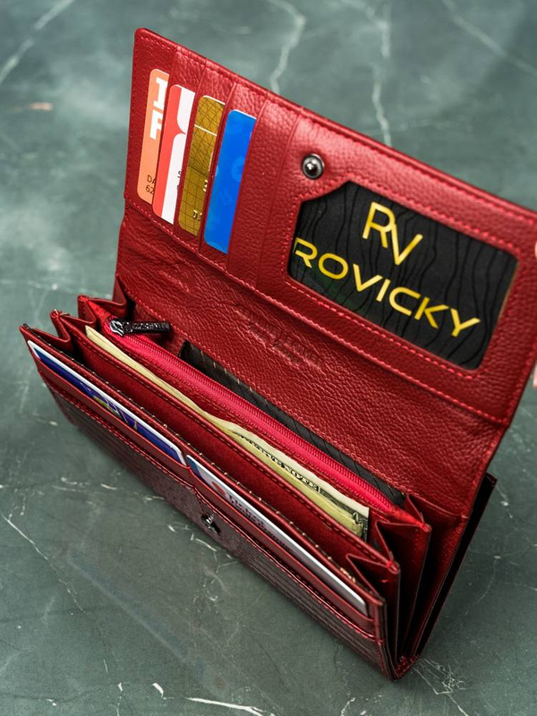 Lorenti portfel damski podłużny klasyczny lakierowany duży ochrona RFID