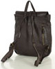 MARCO MAZZINI Miejski plecak skórzany w stylu old look handmade leather ciemny brąz caffe