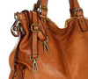 MARCO MAZZINI Miejska torba skórzana z regulowaną rączką old leather handmade camel