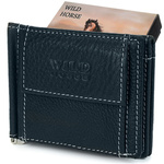 Portfel męski skórzany mały granatowy z wsuwką na banknoty RFiD Wild Horse L47