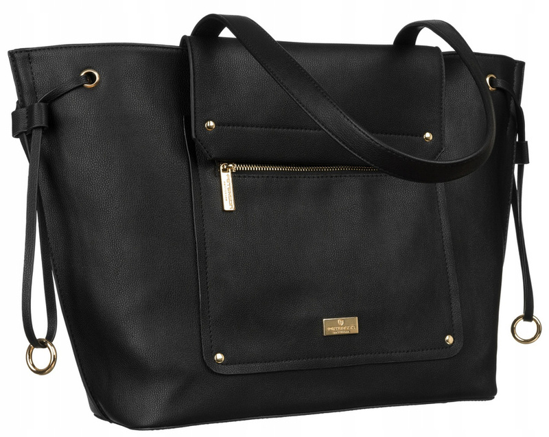 Duża, klasyczna shopperka damska ze skóry ekologicznej - Peterson