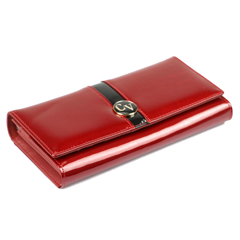 Cavaldi damski portfel skóra naturalna lakierowana duża portmonetka