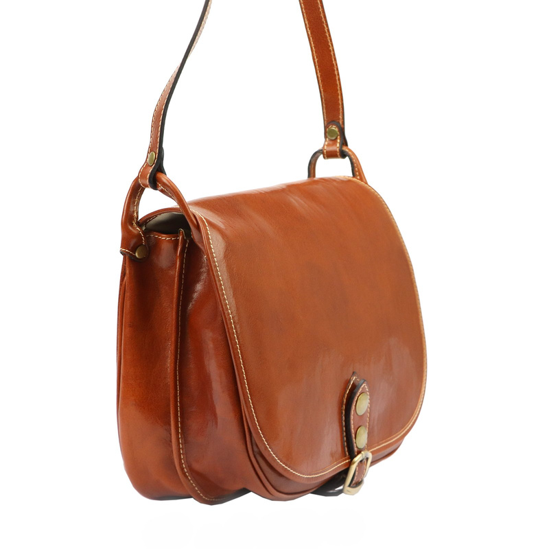 Florence skórzana damska listonoszka torebka na ramię dwukomorowa