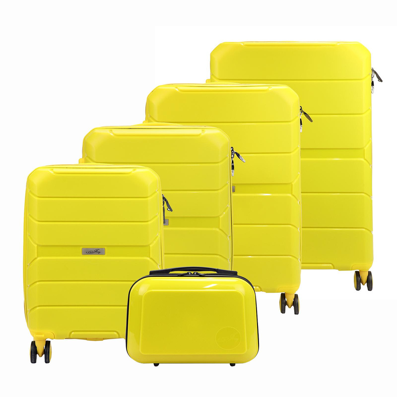 Jony zestaw podróżny 4 walizek na kółkach z kosmetyczką materiał ABS