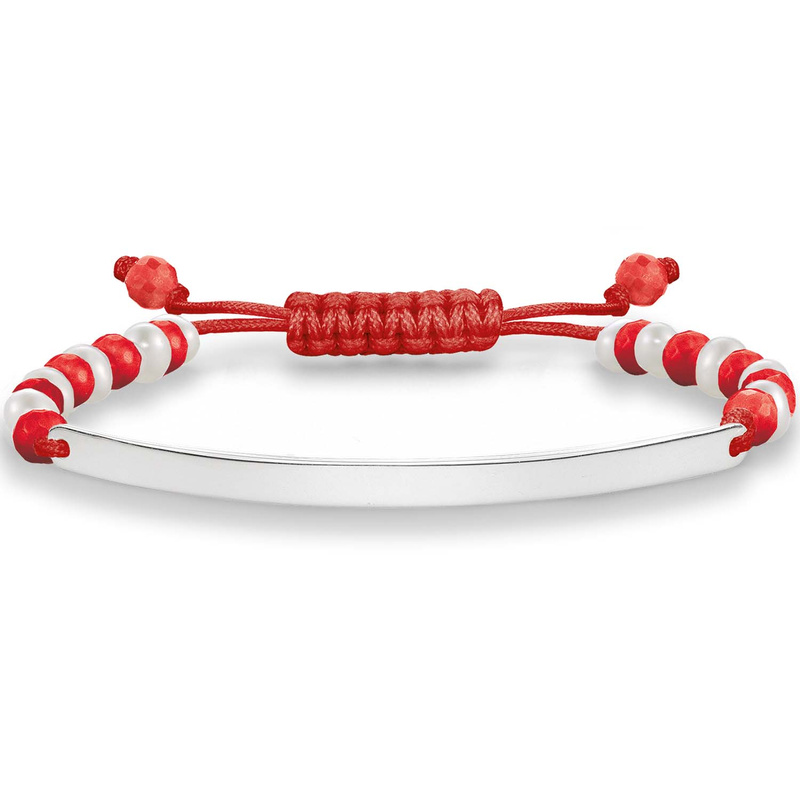 Biżuteria THOMAS SABO A003068327L19. Bransoletka, Kolor czerwony srebrny. Kobieta.