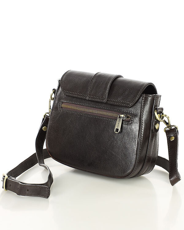 Torebka skórzana crossbody bag MAZZINI VERONA - brąz caffe