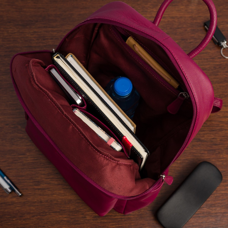 Skórzany plecak A4 duży pojemny do szkoły Włoski P16