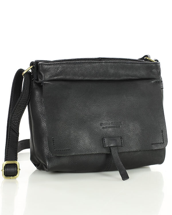 Torebka skórzana listonoszka damska messenger bag - MARCO MAZZINI czarny