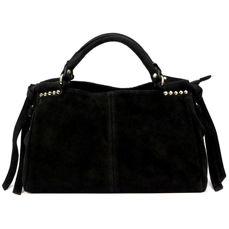 Vera Pelle skórzana zamsz damska listonoszka na ramię kuferek z organizerem