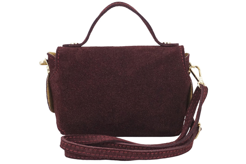 Mała torebka zamszowa wizytowa - Bordowa
