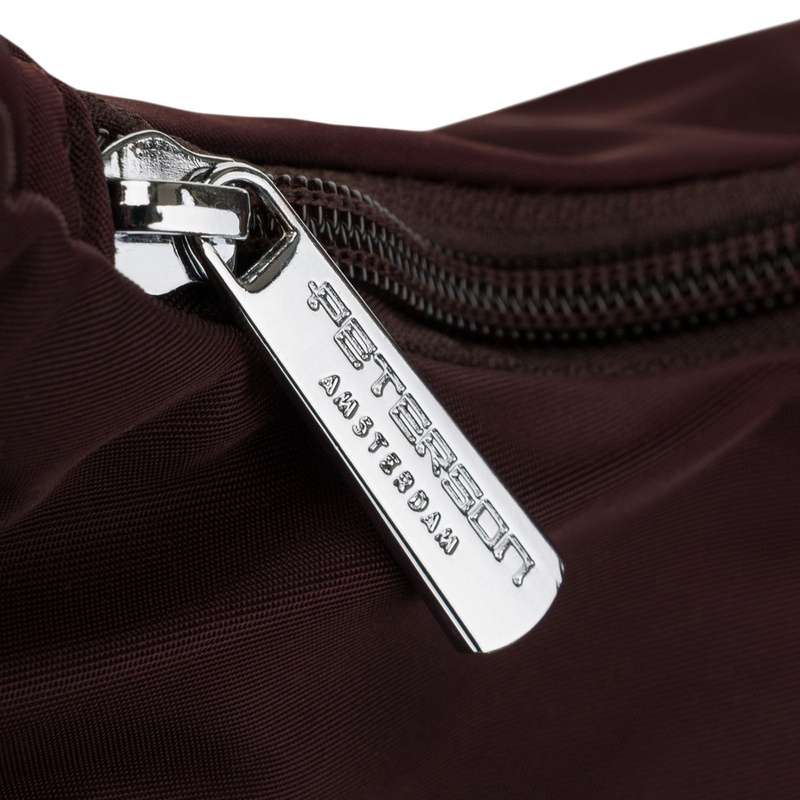 Bordowa torebka damska z poliestru zamykana suwakiem - Peterson