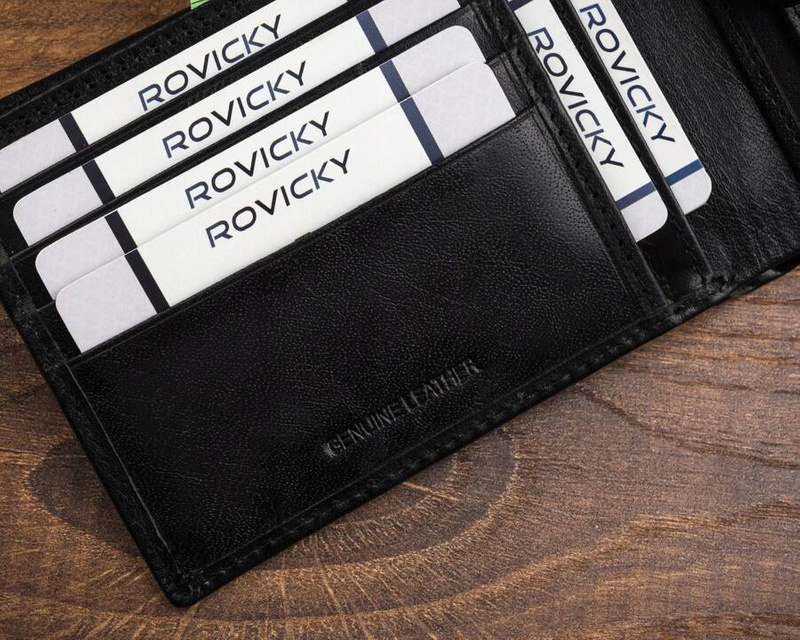 Klasyczny męski portfel skórzany z RFID od Rovicky