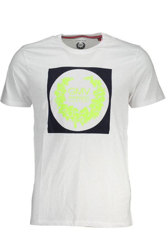 GIAN MARCO VENTURI MĘSKI T-SHIRT Z KRÓTKIM RĘKAWEM, BIAŁY
