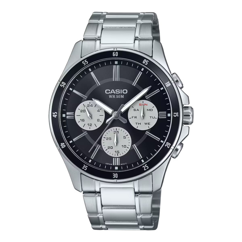 Zegarek CASIO MTP1374D1A3VD. Kwarcowy, Kolor czarny. Mężczyzna.