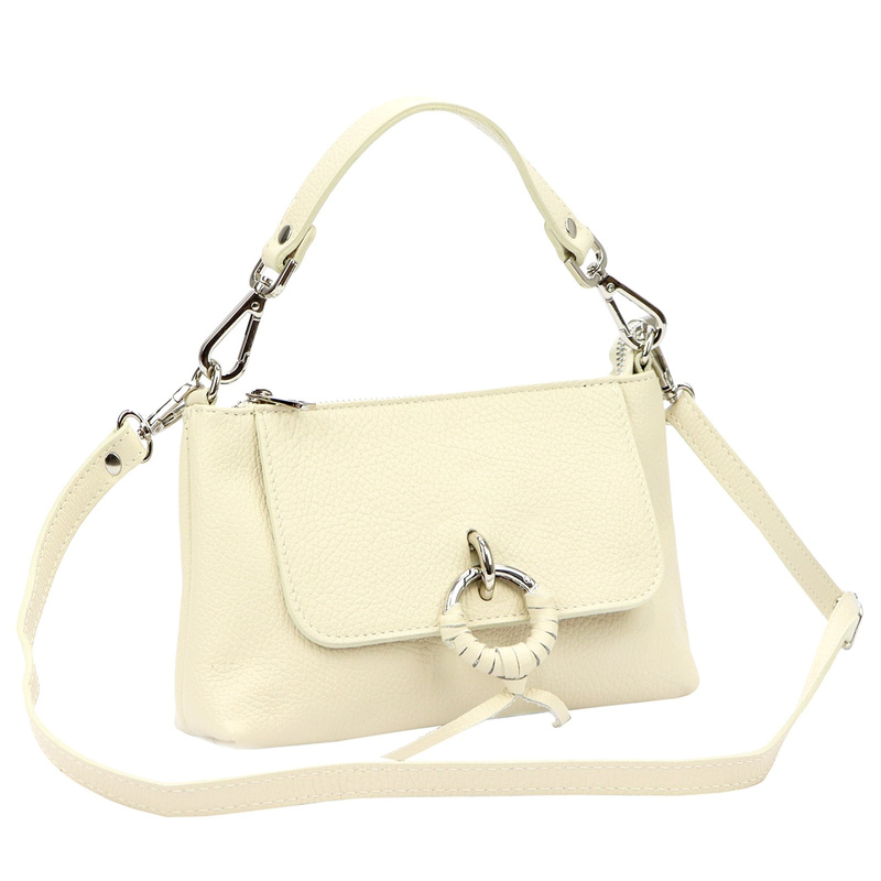 Luka Skórzana mała damska torebka na ramię listonoszka z paskiem