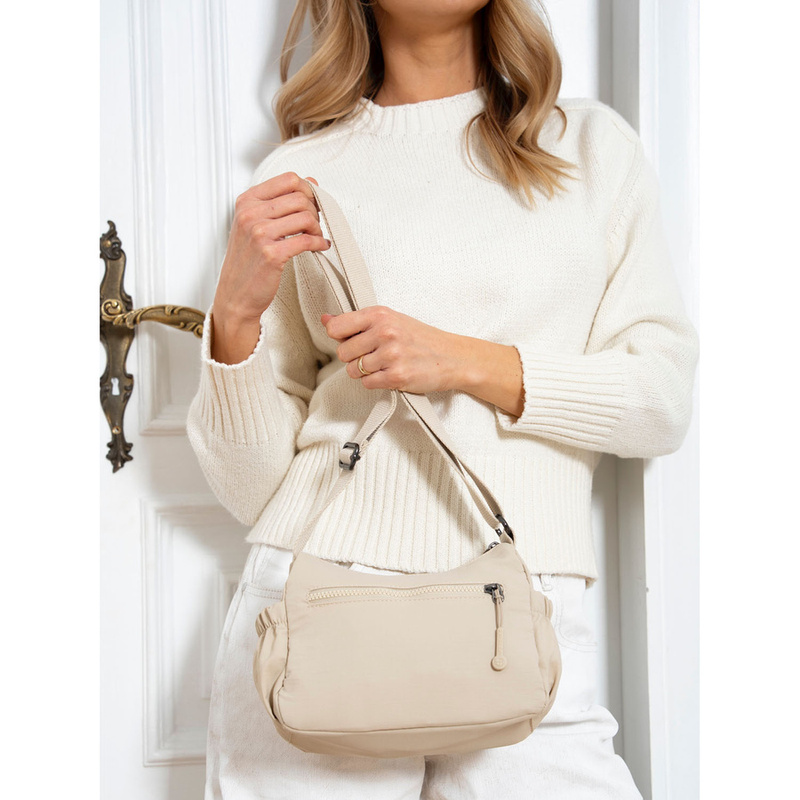 Beżowa listonoszka damska wykonana z poliestru - Peterson