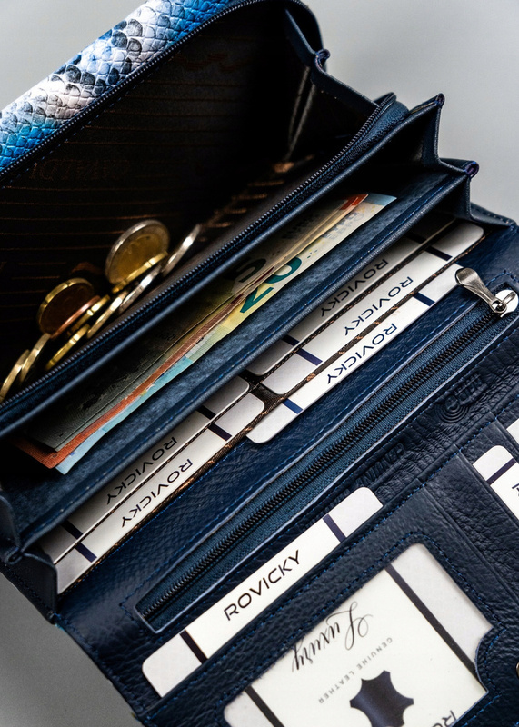 skóra naturalna + Damski portfel ze skóry ekologicznej Cavaldi PX28-DNH