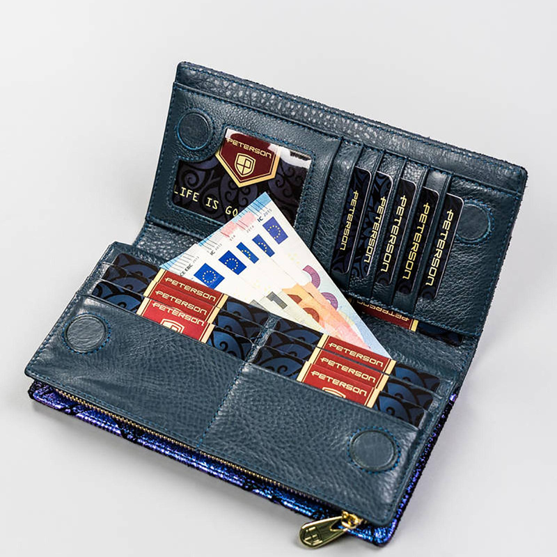 Skórzany damski portfel Peterson PTN 421431-ONBF