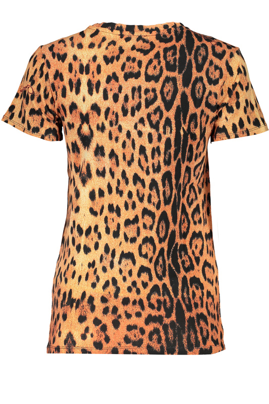 T-SHIRT DAMSKI Z KRÓTKIM RĘKAWEM KLASY CAVALLI POMARAŃCZOWY