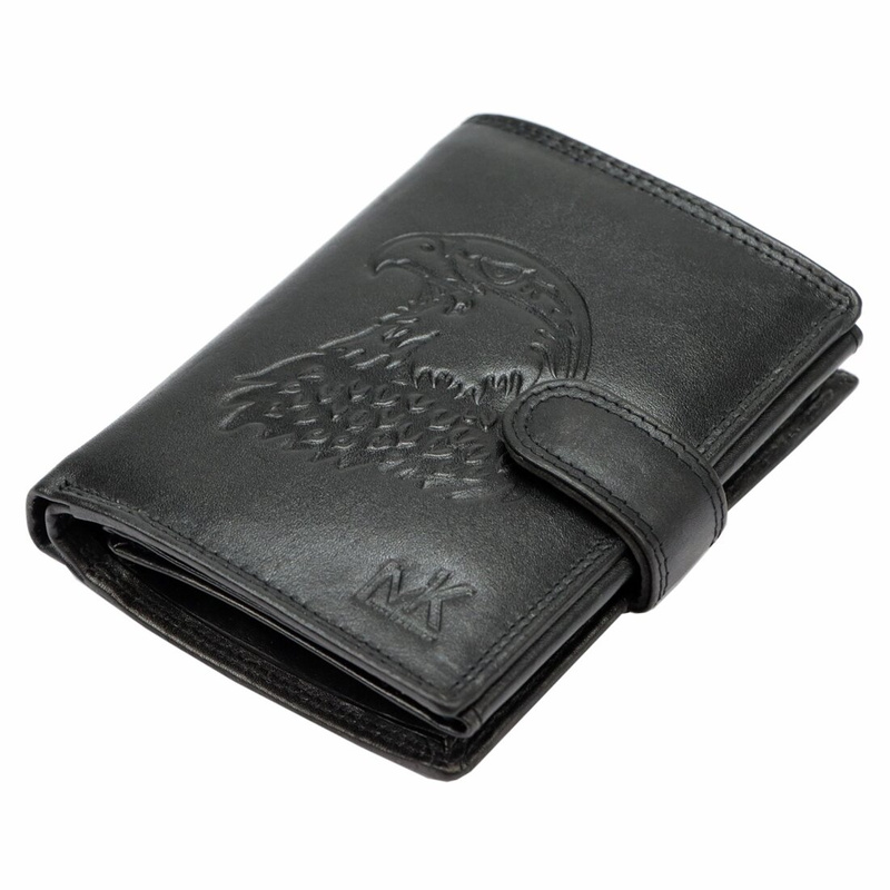 Money Kepper portfel pionowy męski skóra naturalna męski wzór system RFID