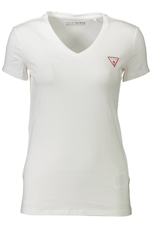 GUESS JEANS T-SHIRT Z KRÓTKIM RĘKAWEM DAMSKI BIAŁY