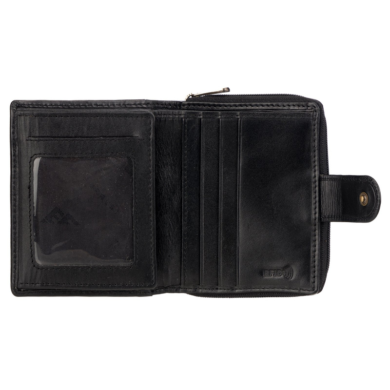 Pojemny Skórzany damski portfel kieszeń zasuwana EL FORREST RFID