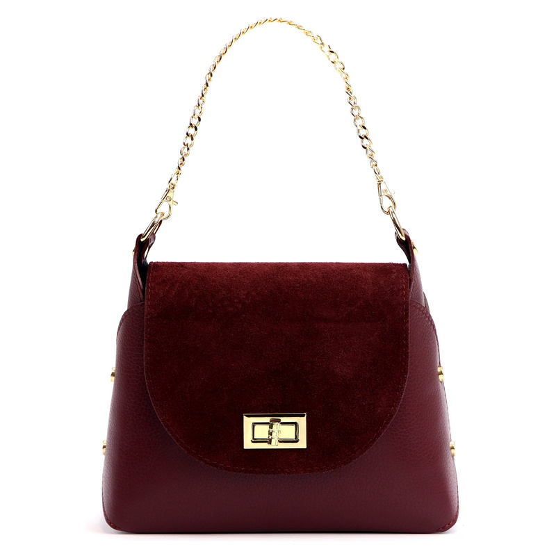 Damska listonoszka do ręki połączenie skóry naturalnej i zamszu Luka