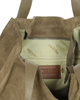 Beżowa torba zamszowa ze skóry typu shopper - MARCO MAZZINI