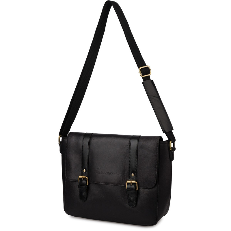 Torba męska skórzana na laptopa ramię komputer duża czarna Beltimore N16