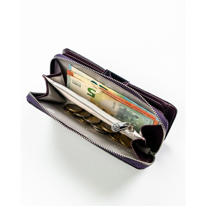 skóra naturalna + Damski portfel ze skóry ekologicznej Peterson PTN PS116-FDS