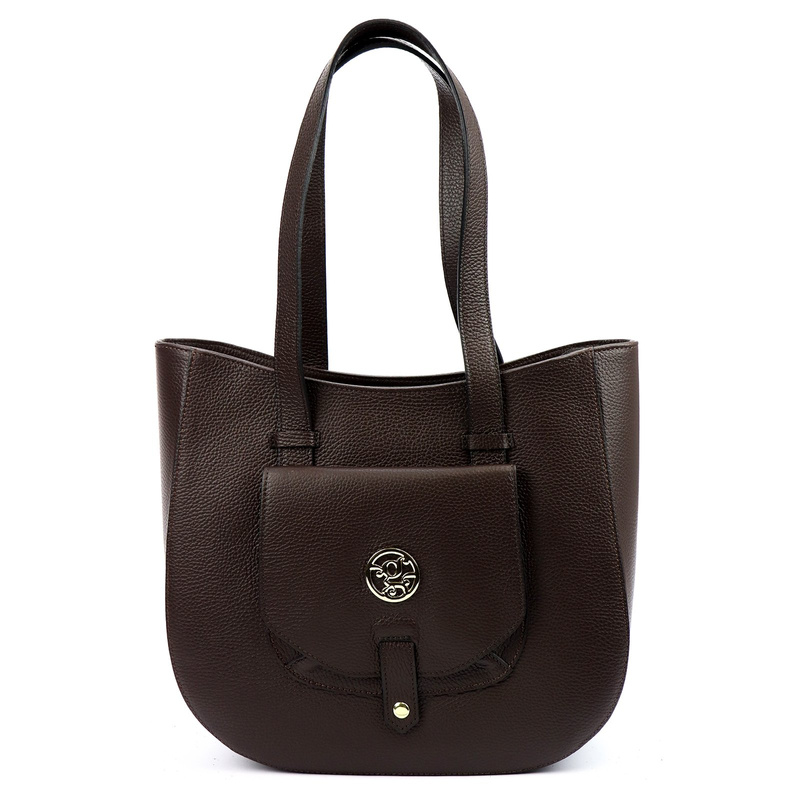 Elegancka Skórzana damska shopperbag torebka na ramię Gregorio z kieszenią