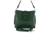 Torebka skórzana na ramię - CROCO - Zielony Ciemny