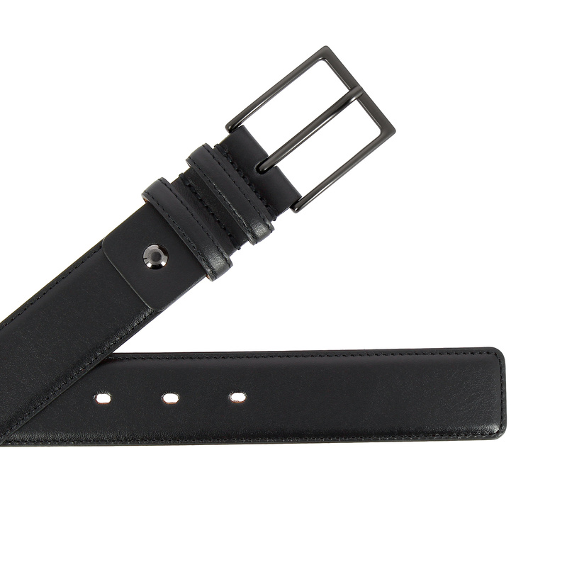 Nuvola Pelle Męski Pasek Skórzany Pełnoziarnisty Made in Italy Miękka Skóra Cielęca Elegancki Pasek H 34mm z Metalową Klamrą