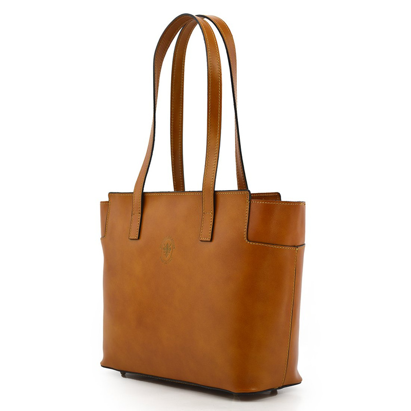 Skórzana duża stylowa damska shopperbag na ramię