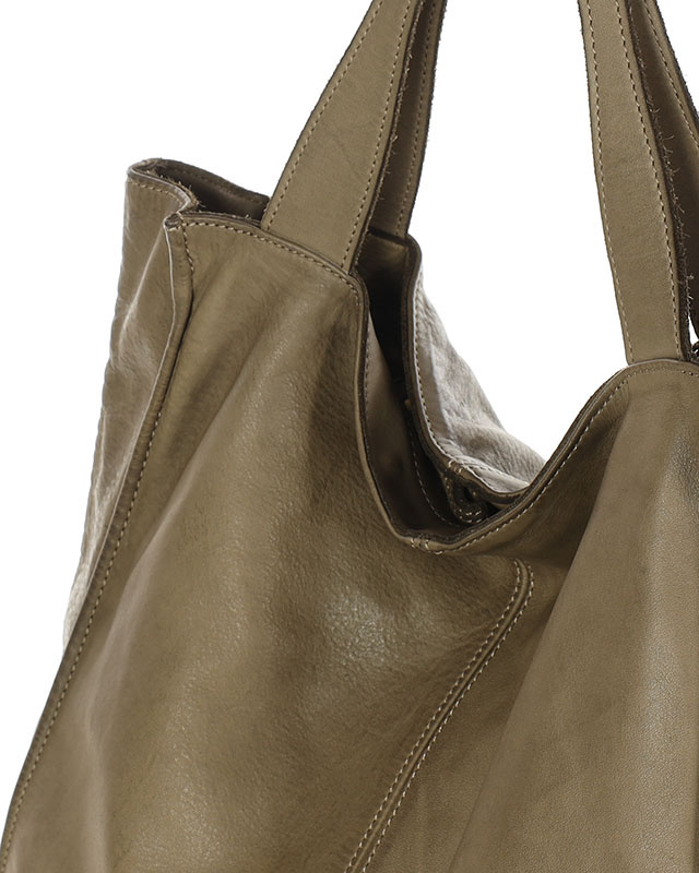 MARCO MAZZINI Torebka miejski shopper bag skóra naturalna handmade beżowa cappuccino