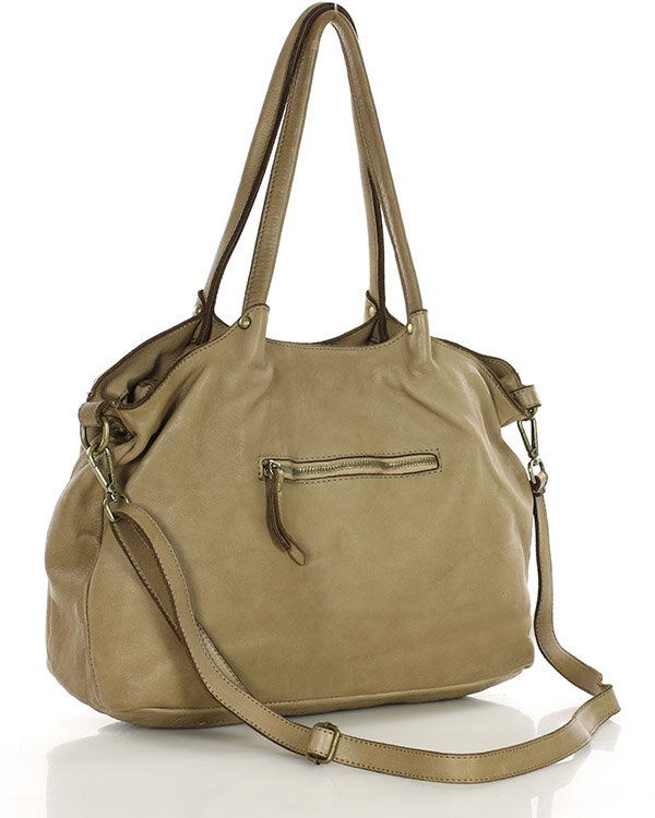 MARCO MAZZINI Torebka skórzana shopper bag ispirato dalla natura brąz