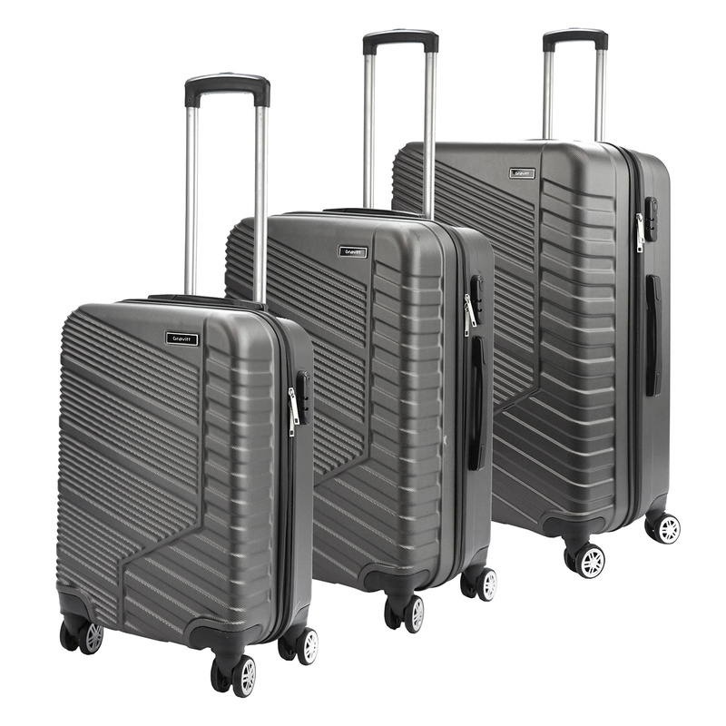 Gravitt zestaw 3 walizek podróżnych na kółkach materiał ABS zamek na kod