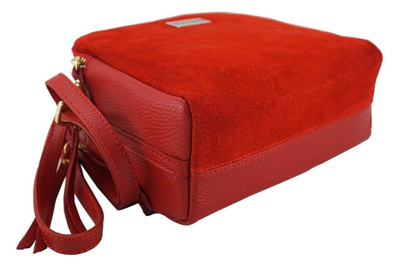 Damska skórzana listonoszka włoska - Brązowa jasna